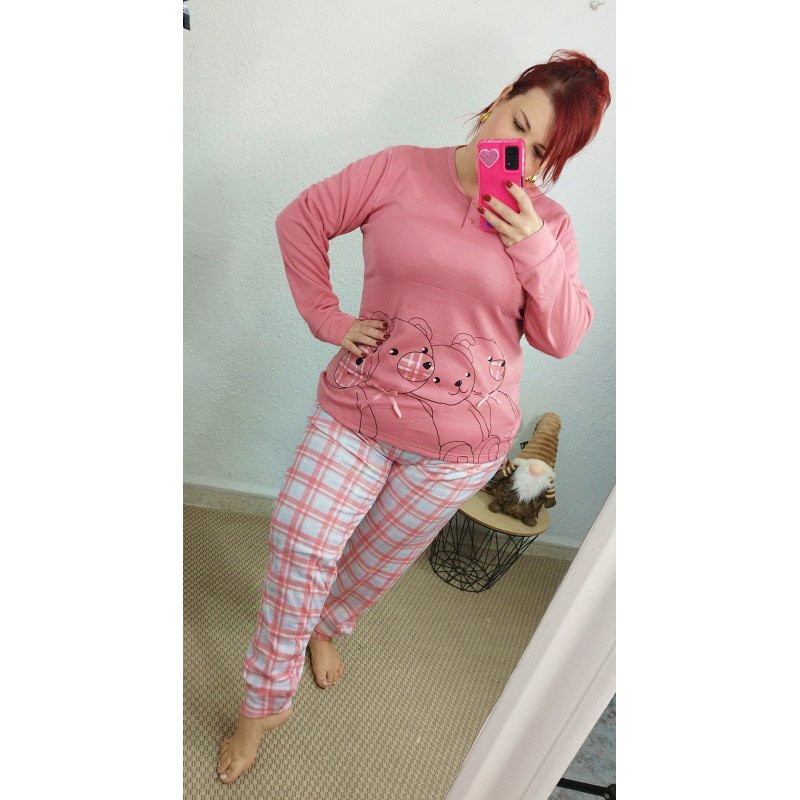 Pijama rosa invierno