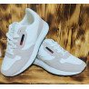 Zapatilla Casual Blanca y Beige con Suela Ancha