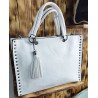 Bolso blanco tachuelas