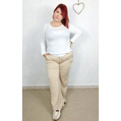 Pantalón deportivo beige